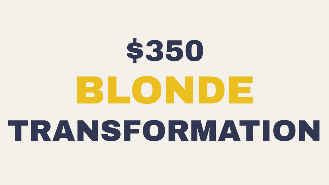 $350 blonde transformation guide at The Warehouse Salon, DeLand FL.