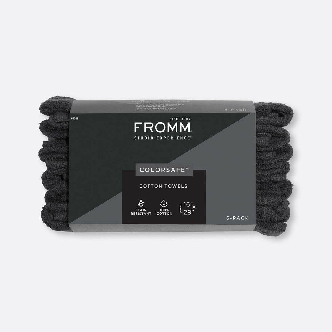 FROMM INTERNATIONAL DIANE COLOR SAFE TOWELS BLACK 65006 6PACK - Various | The Warehouse Salon