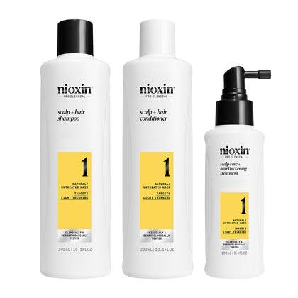 Nioxin System 1 Hair Care Kit For Natural Hair With Light Thinning Trial Size by Nioxin - Professional Hair Care