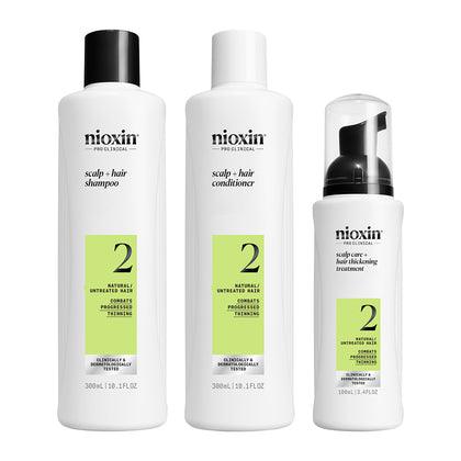 Nioxin System 2 Starter Kit Cleanser, Scalp Therapy & Scalp Treatment 1 set by Nioxin - Professional Hair Care