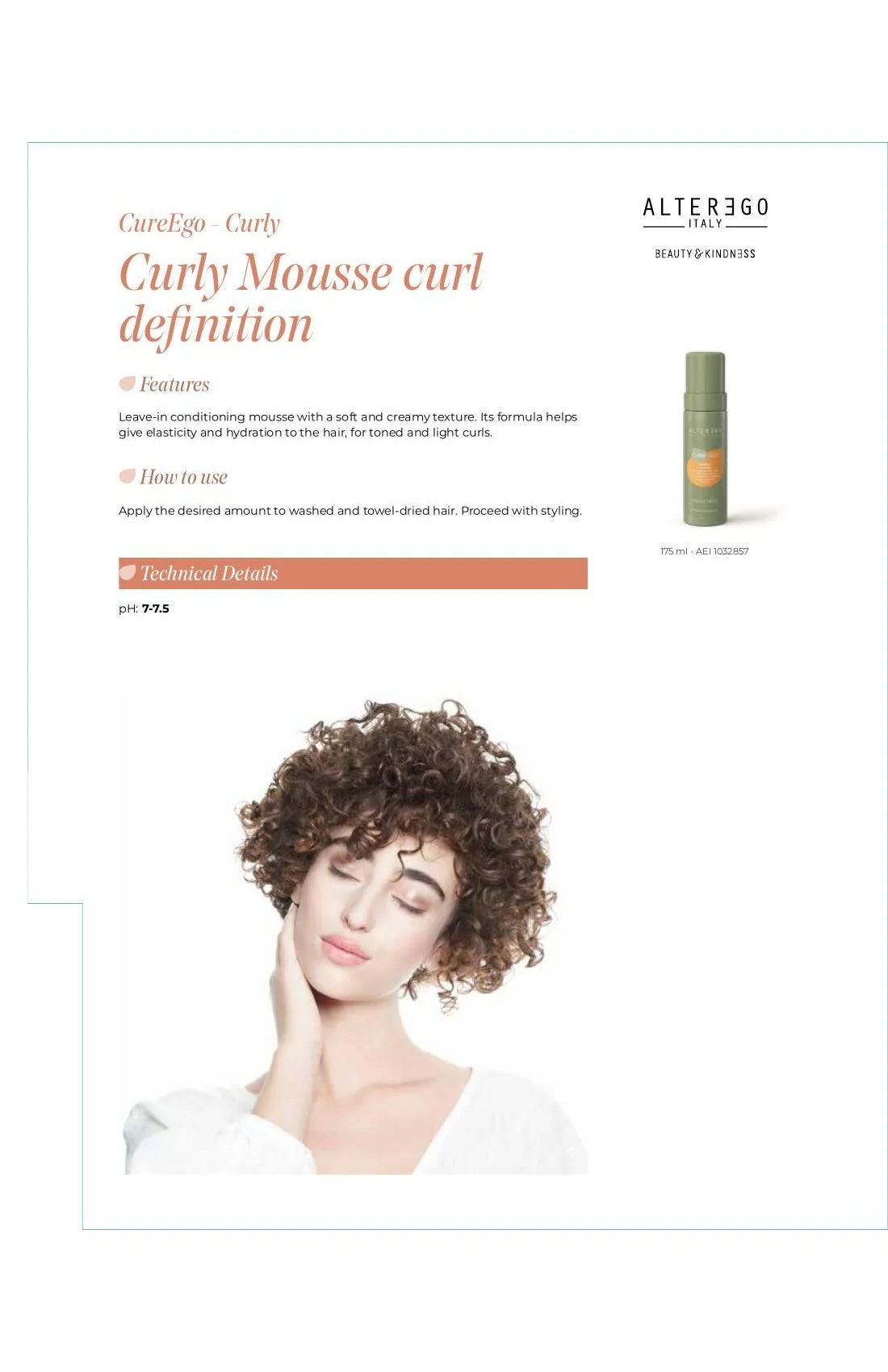 ALTER EGO AE CUREGO CURLY MOUSSE 5.91OZ - ALTER EGO | The Warehouse Salon