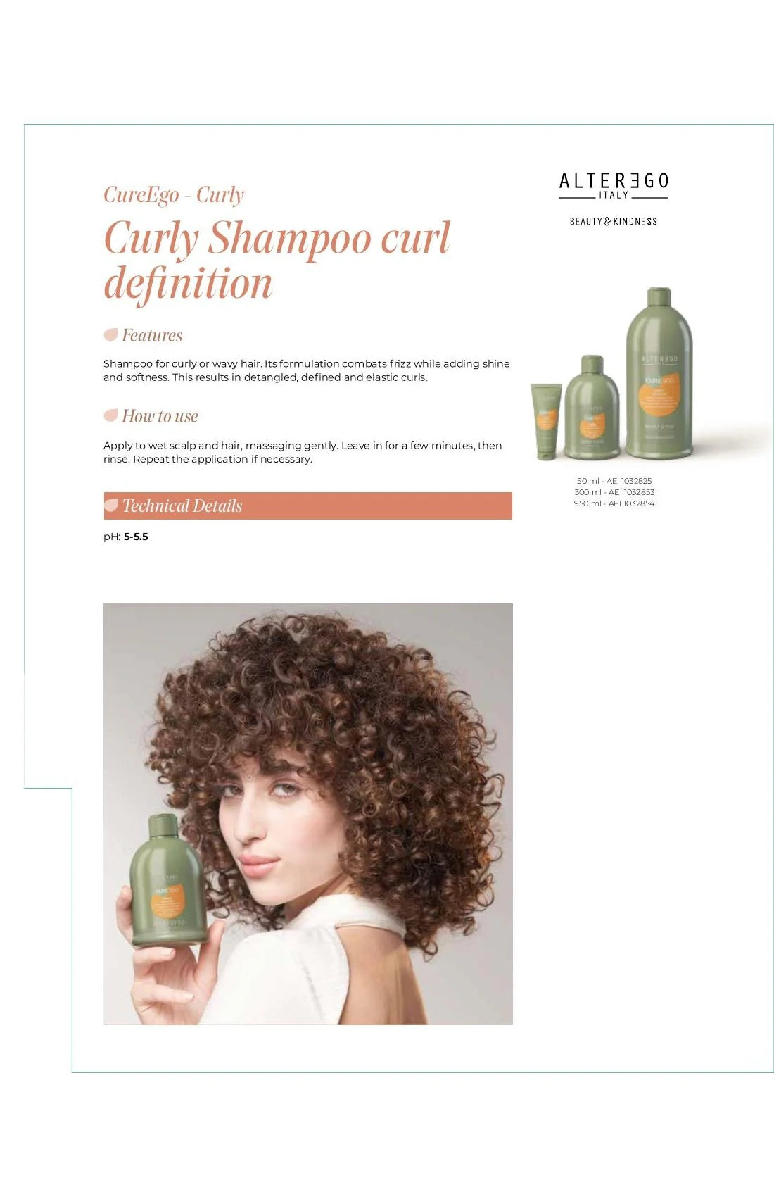 ALTER EGO AE CURLY HAIR SHAMPOO 10.14 OZ - ALTER EGO | The Warehouse Salon