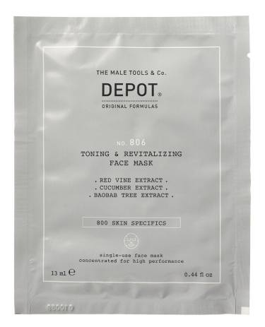 Depot No. 806 Toning & Revitalizing Face Mask - 12 Masks by Depot - Men's Grooming