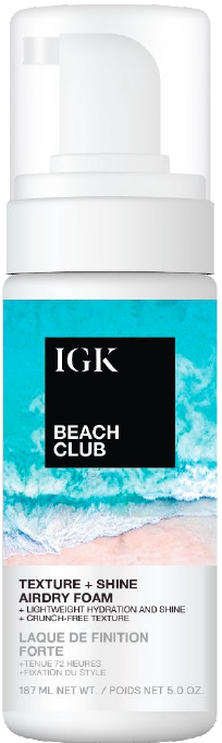 IGK BEACH CLUB High Shine Texture Foam 5 oz by IGK - Professional Hair Care