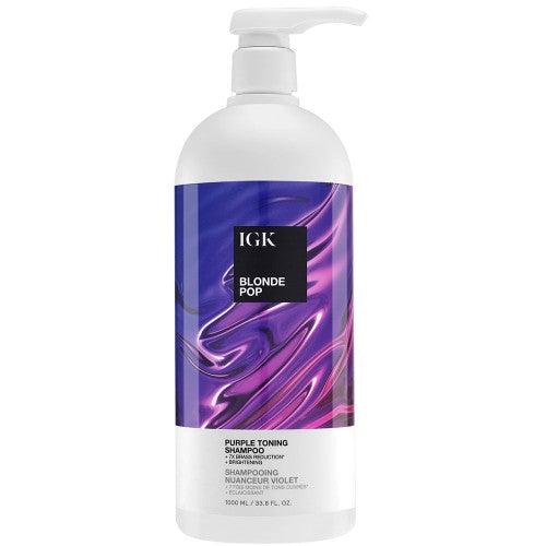 IGK BLONDE POP Purple Toning Shampoo 33.8oz by IGK Hair - Professional Hair Care