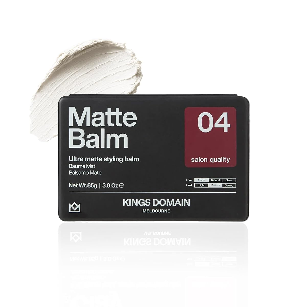 Kings Domain Melbourne Matte Balm 85 g, ultra-matte medium hold water-based men's styling balm