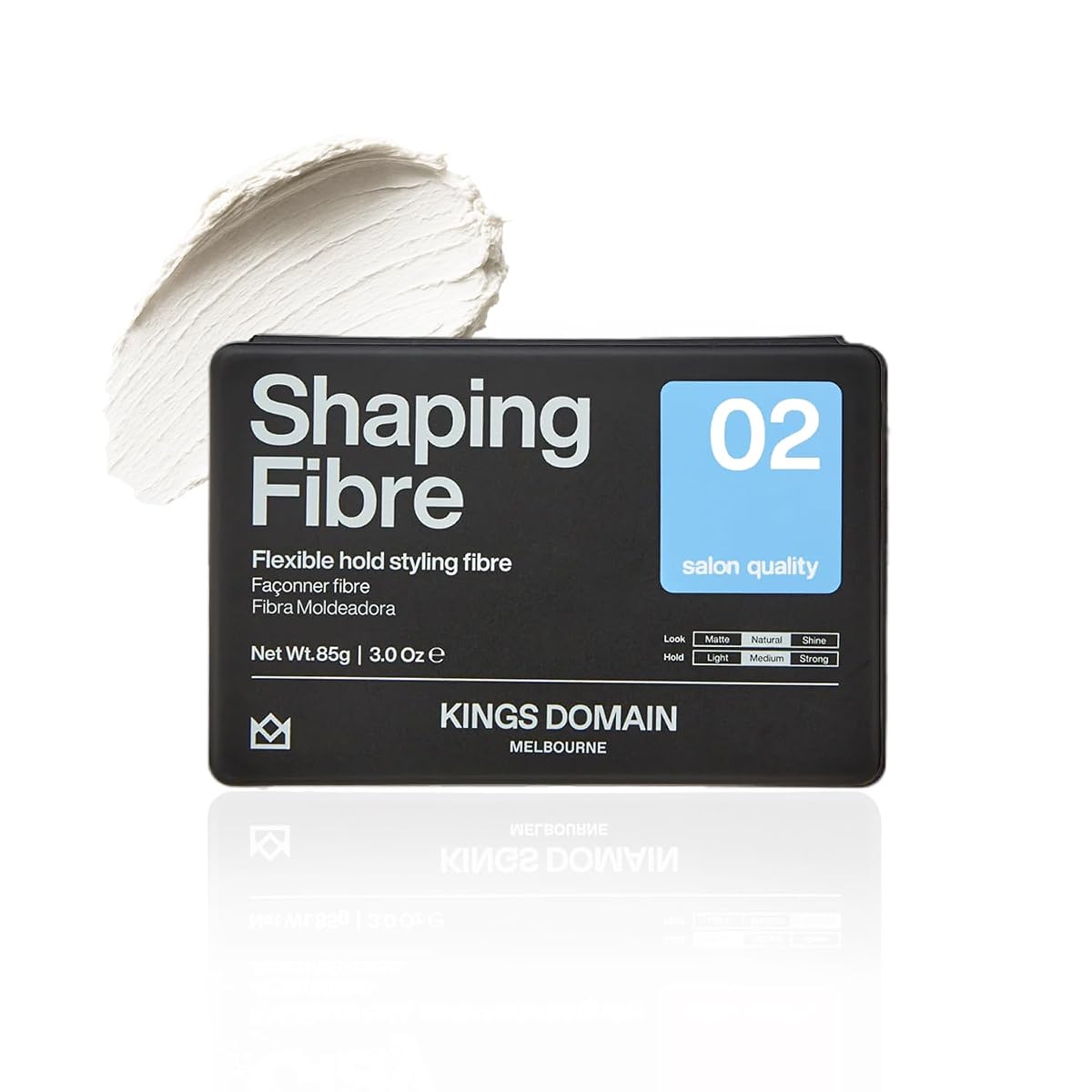 Kings Domain Melbourne Shaping Fibre 85 g, natural finish medium hold men's texture styling fibre