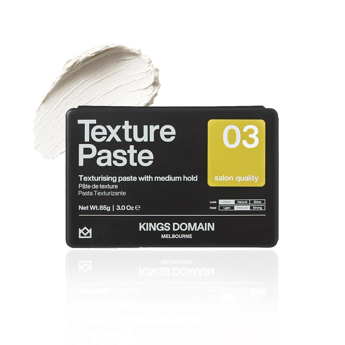 Kings Domain Melbourne Texture Paste 85 g, matte low-shine medium hold men's styling paste