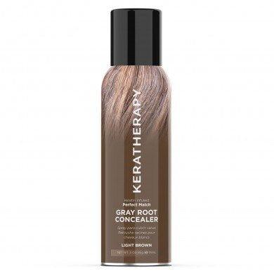Keratherapy Perfect Match Gray Root Concealer Light Brown 3 oz by Keratherapy - Professional Hair Care