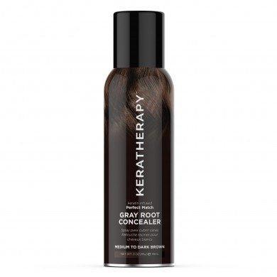 Keratherapy Perfect Match Gray Root Concealer Med/Dark Brown 3 oz by Keratherapy - Professional Hair Care