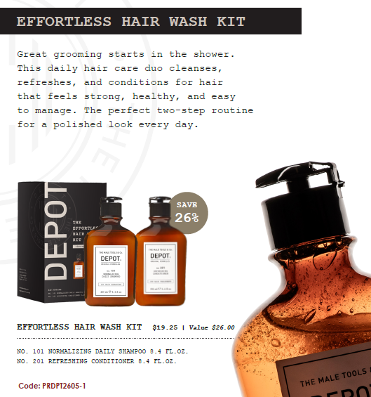 Depot Effortless Hair Wash Kit by Depot - Men's Grooming