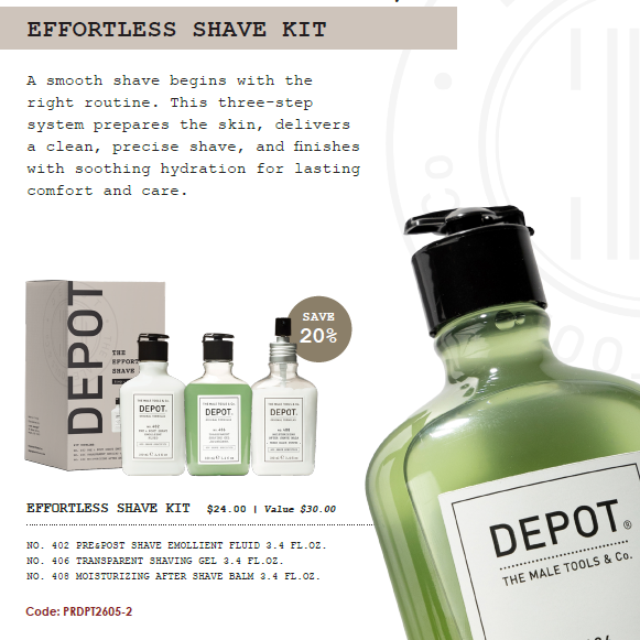 Depot Effortless Shave Kit by Depot - Men's Grooming