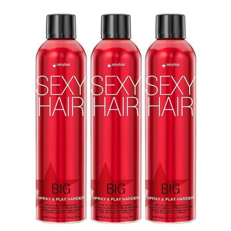 Sexy Hair Spray & Play Harder Firm Volumizing Hairspray, 10oz 3 Pack