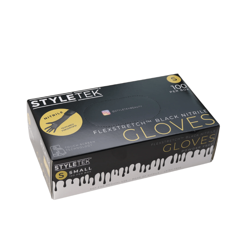 Styletek Black Nitrile Gloves 100pk by Styletek - Professional Hair Accessories