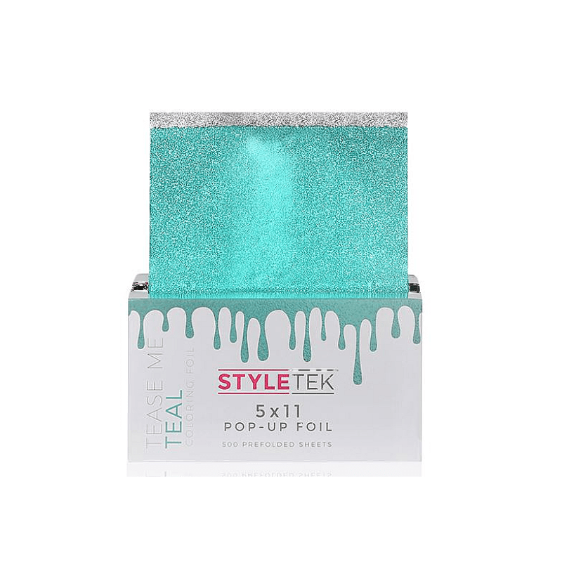 Styletek Tease Me Teal Embossed Pop-Up Foil 500ct 5x11 by Styletek - Professional Hair Accessories