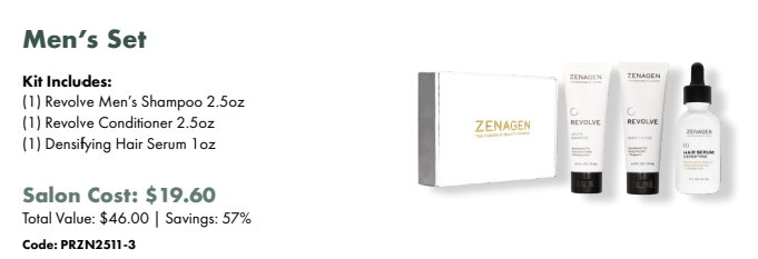 Zenagen Holiday Men's Travel Set by Zenagen - Professional Hair Care