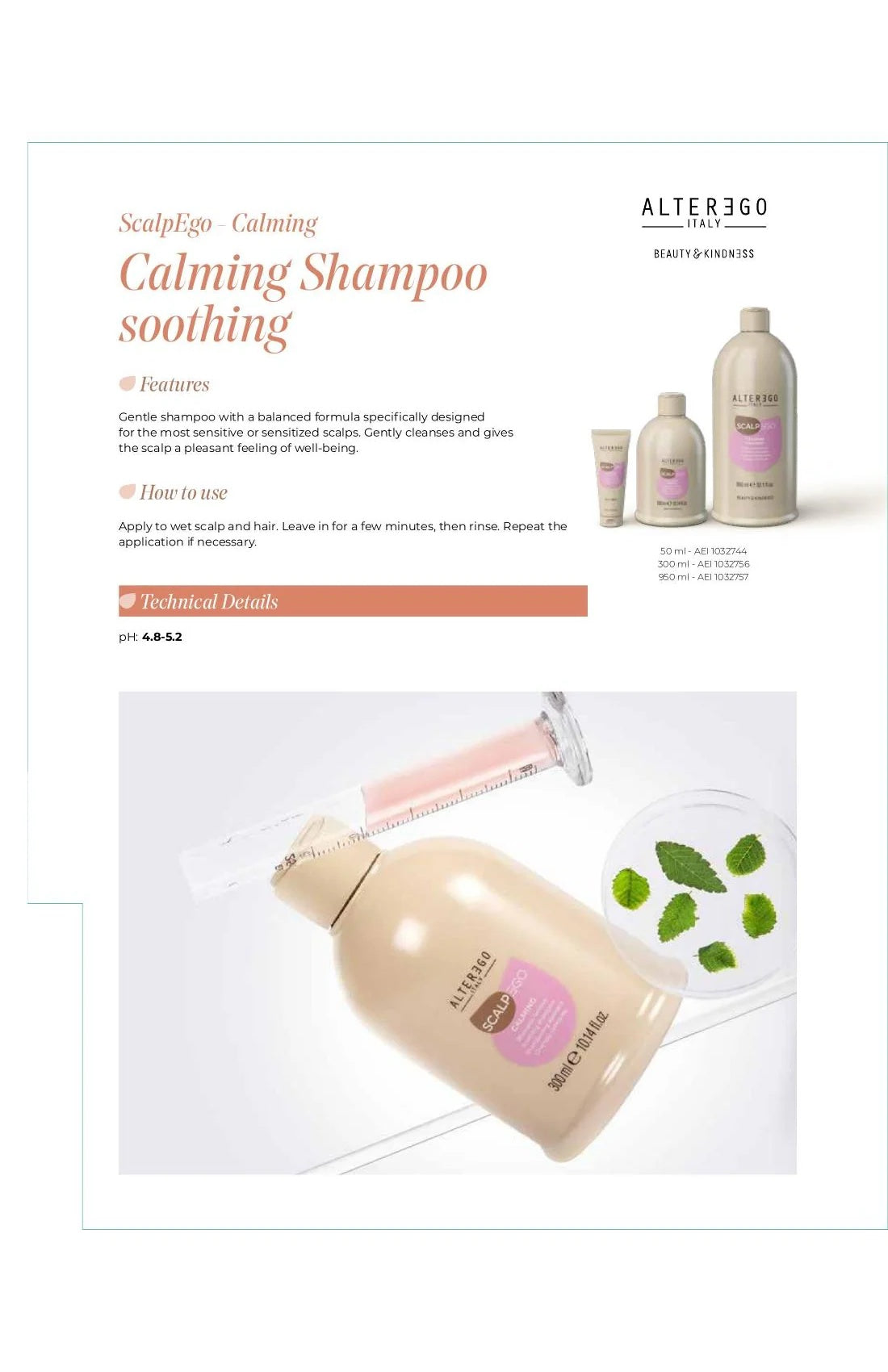 ALTER EGO AE CALMING SHAMPOO 10 OZ - ALTER EGO | The Warehouse Salon