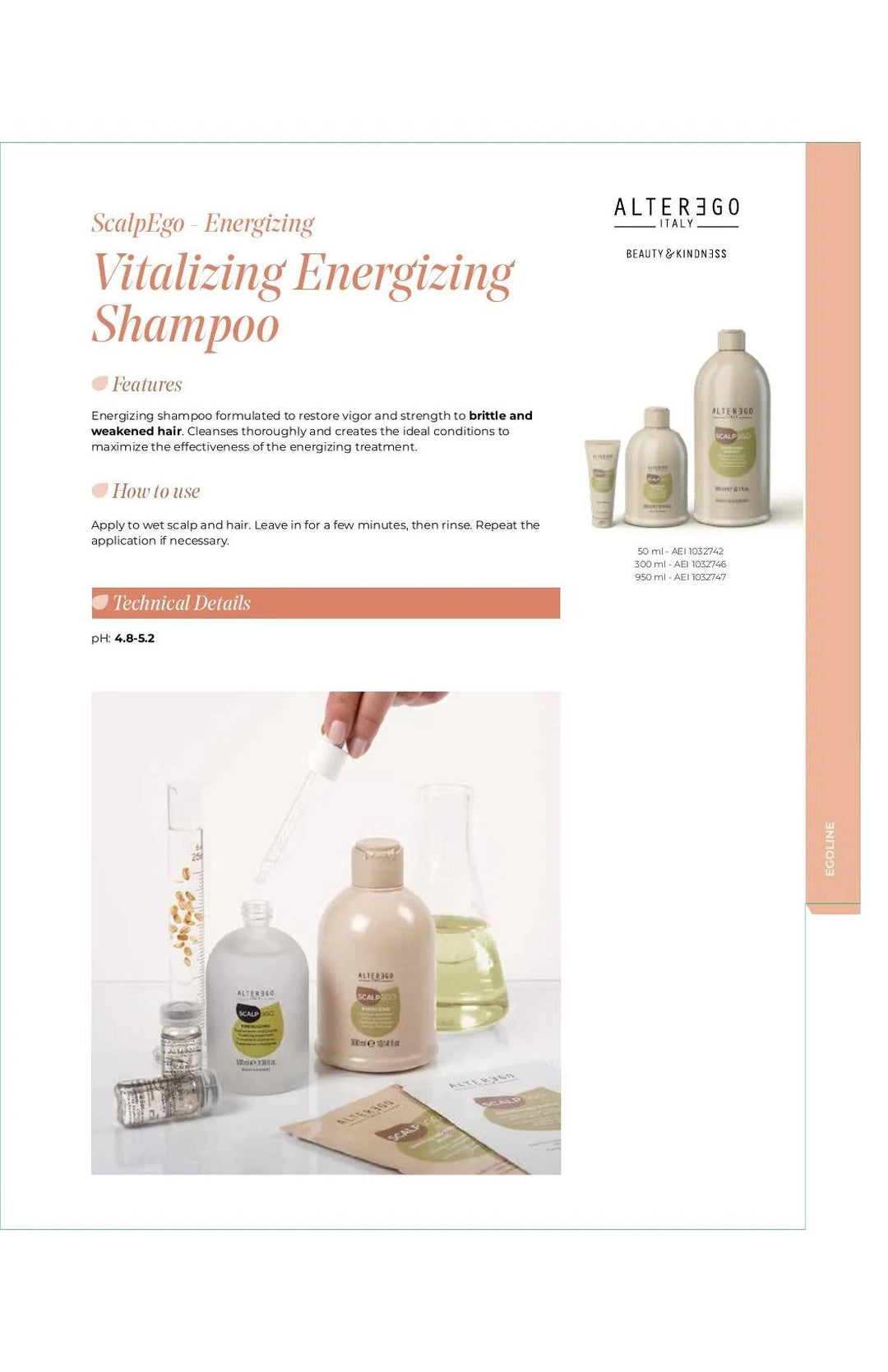 ALTER EGO AE SCALPEGO ENERGIZING SHAMPOO 1.69OZ - ALTER EGO | The Warehouse Salon
